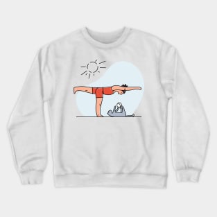 YOGA WITH CAT ILLUSTRATION Crewneck Sweatshirt